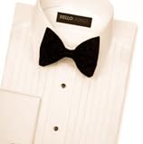 Tuxedo Shirt 100% Microfiber 1/2 Inch Pleat Ivory, Laydown Collar