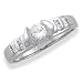Cubic Zirconia Sterling Silver Wedding Ring - size 5
