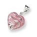 Genuine IceCarats Designer Jewelry Gift Sterling Silver Rose Heart Murano Glass Pendant