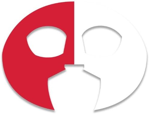 GameFace Sportface - Split Color Face - Red/White