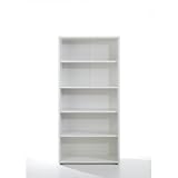 Pierce Office Five Shelf Bookcase in White