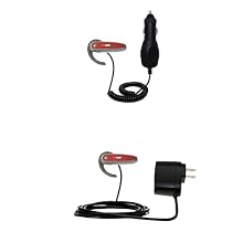 Essential Kit for the Sony Ericsson HBH-600 - includes Car and Wall Charger with Rapid Charge Technology - Gomadic Brand w/ TipExchange Technology