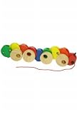 Childs Pull Along Wooden Caterpillar Ages 1+ - Wooden Toy