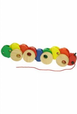 Childrens Toyshop  Toys : Childs Pull Along Wooden Caterpillar Ages 1+ - Wooden Toy