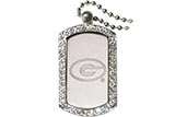 Green Bay Packers Dog Tag Necklace With Swarovski Crystals