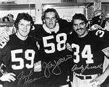 Jack Ham, Jack Lambert And Andy Russell Autographed 16x20 B&W Photo (Unframed)