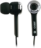Coby Isolation Earphones with Volume Control - Black (CVE91BLK)
