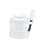 Butter Bell Classic White Raised Floral Crock and Spreader
