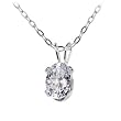 Sterling Silver 925 Oval CZ Necklace MADE WITH SWAROVSKI ELEMENTS