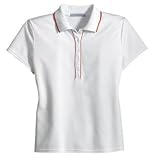 Port Authority Signature - Ladies Rapid Dry Framed Placket Pique Sport Shirt with Tipping Stripe White/Hibiscus-XL