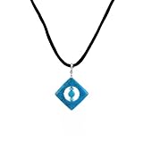 Necklace - N488 - Turquoise Gemstone and Glass Bead on Black Silk Satin Cord + 2 Extension Chain ~...