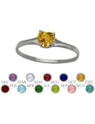 14 Karat Yellow Gold Genuine Citrine Heart Shape Gem Baby Ring