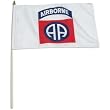 82nd Airborne Flag 12in x 18in Mounted on 24in Wooden Stick