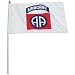 82nd Airborne Flag 12in x 18in Mounted on 24in Wooden Stick