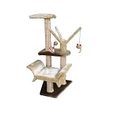 Penn Plax Lounger With Play Tree And Climbing Tower In Brown/Beige