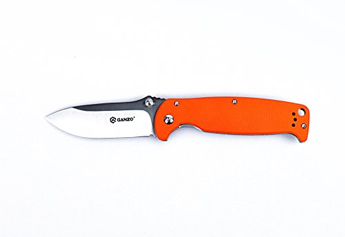 Ganzo G742 Tactical Folding Knife 440C Blade G10 Handle Frame Lock (Orange)