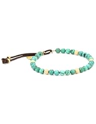 M.Cohen Hand made Designs Turquoise-Color Beads with Gold Stardust Detail Bracelet