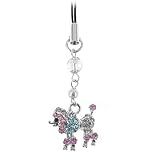 Poodle Cubic Stone Cell Phone Charm/Strap