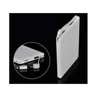 Maxxlite 6000mAh Ultra Slim Leatherite Look Credit Card sized Power Bank with built-in cable for iPhone and Samsung...