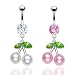 Jewelry : Pearl Cherries Belly Button Ring in Pink