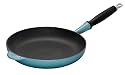 Le Creuset Cast Iron Satin Black Interior Frying Pan, Teal, 26 cm