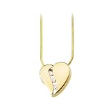 3 Diamond Heart Pendant 1/6 ct. in 14K Yellow Gold with Chain - 18''