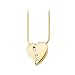 3 Diamond Heart Pendant 1/6 ct. in 14K Yellow Gold with Chain - 18''