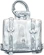 Sterling Silver Suitcase Charm