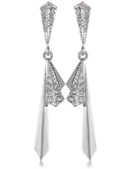 Sam Edelman Pave Fan Rhodium Drop Earrings