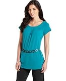 AGB Solid Short-Sleeved Jersey Top with Chain Belt