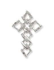 Sterling Silver CZ Cross Slide