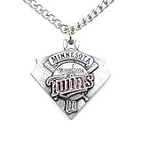 Minnesota Twins Chain Necklace & Enameled Pewter Pendant - MLB Baseball Fan Shop Sports Team Merchandise