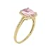 10K Yellow Gold Morganite and Diamond Square Halo Ring, Size 7