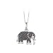 14K White Gold 0.09 ct. Diamond with 1 1/3 ct. Sapphire Elephant Pendant with Chain