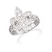 Rhodium Plated CZ Fleur- de -Lis Ring