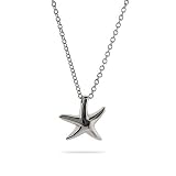 Eve's Addiction Sterling Silver Petite Starfish Necklace