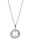 Sterling Silver Cubic Zirconia Dog Tag Four Leaf Clover Pendant by Crislu, 16-18