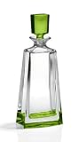 20oz. Green Crystal Decanter - Hamilton Collection - Bohemia Crystal - Made In Czech Republic