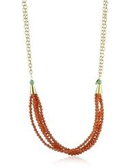 Nugaard Half-Moon of Beads at End Long Chain Necklace