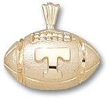 Tennessee Volunteers Solid 10K Gold ''T'' Football Pendant