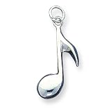 Buy Sterling Silver Music Note Charm with 20 inch Sterling Silver Chain by A Great Jewelry Co.