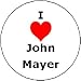 I Love John Mayer Pinback Button Heart Pin