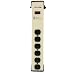 Leviton 5100-IS2 120 Volt, 20 Amp, Surge Protected, 6-Outlet Strip with Switch, Heavy Duty, 6-Ft, Gray