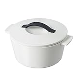 Revolution 642299 7-1/2-Inch Round Cocotte with Lid, Satin White