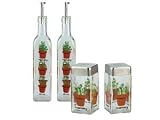 Grant Howard Associates Herbs Series Cruet Set with Salt & Pepper 4-pc.