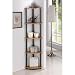 Furinno 5 Tier Corner Rack Bookcase Shelves Shelf Display Stand Rack for Multmiedia CD DVD, Display, Book - No Tool Assembly - Light Cherry Finish, 99811