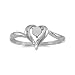 10k White Gold Round Opal Heart Ring
