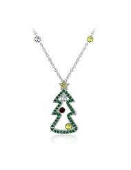 Cubic Zirconia Christmas Pendant Necklace
