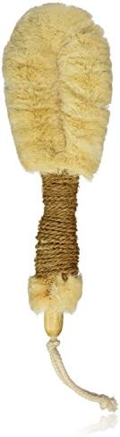 Merben International Medium Texture Sisal Body Brush with Brown Cord Handle For Dry or Wet Use, 13" Length