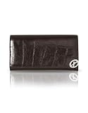 Francesco Biasia Renee - Croc Stamped Calfskin Continental Wallet Storm